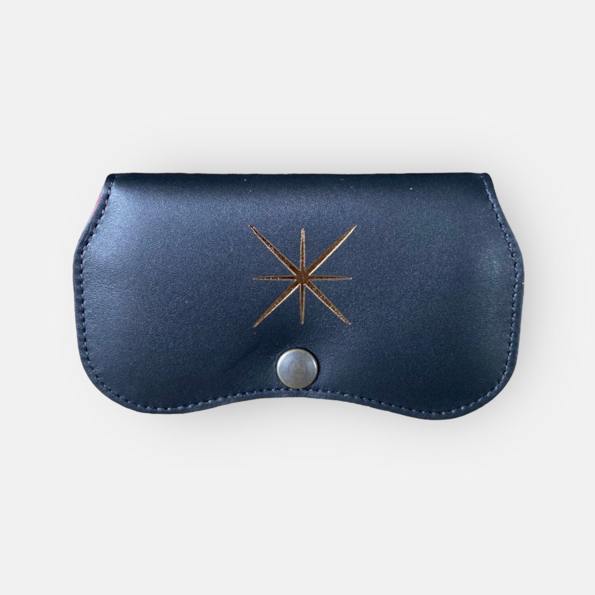 BLACK LEATHER GLASSES CASE
