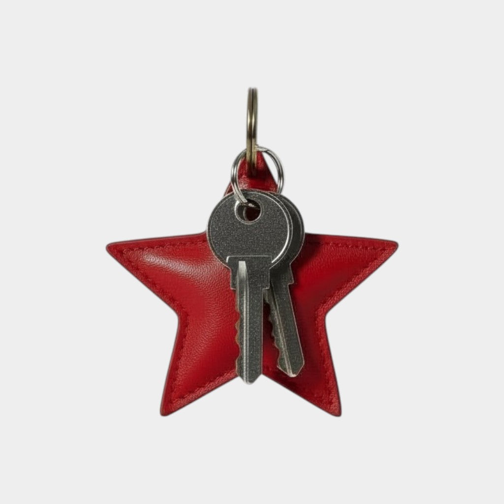 PORTE-CLÉS STAR RN CUIR ROUCE