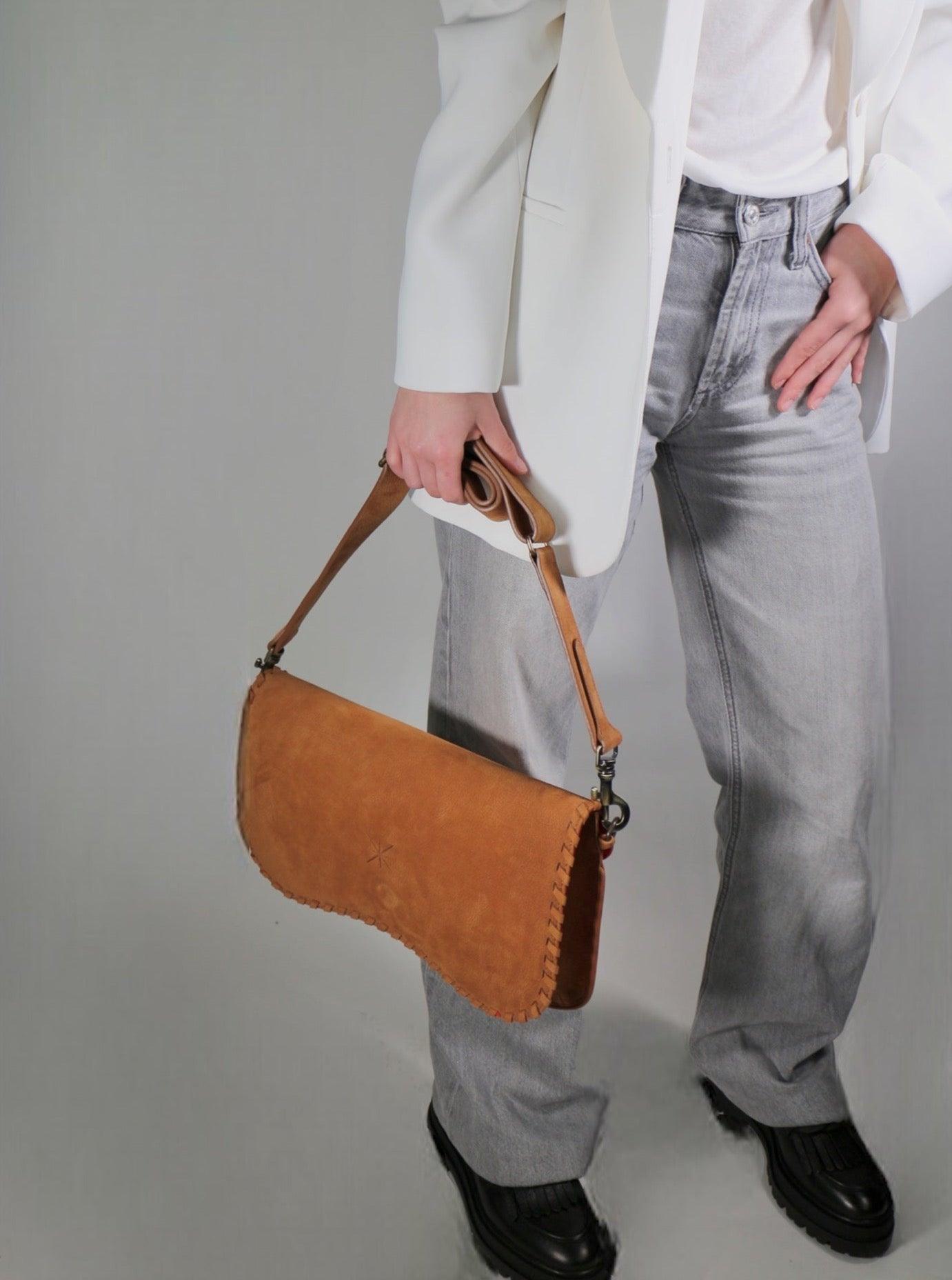 STAR TRESSA NUBUCK CAMEL BAG