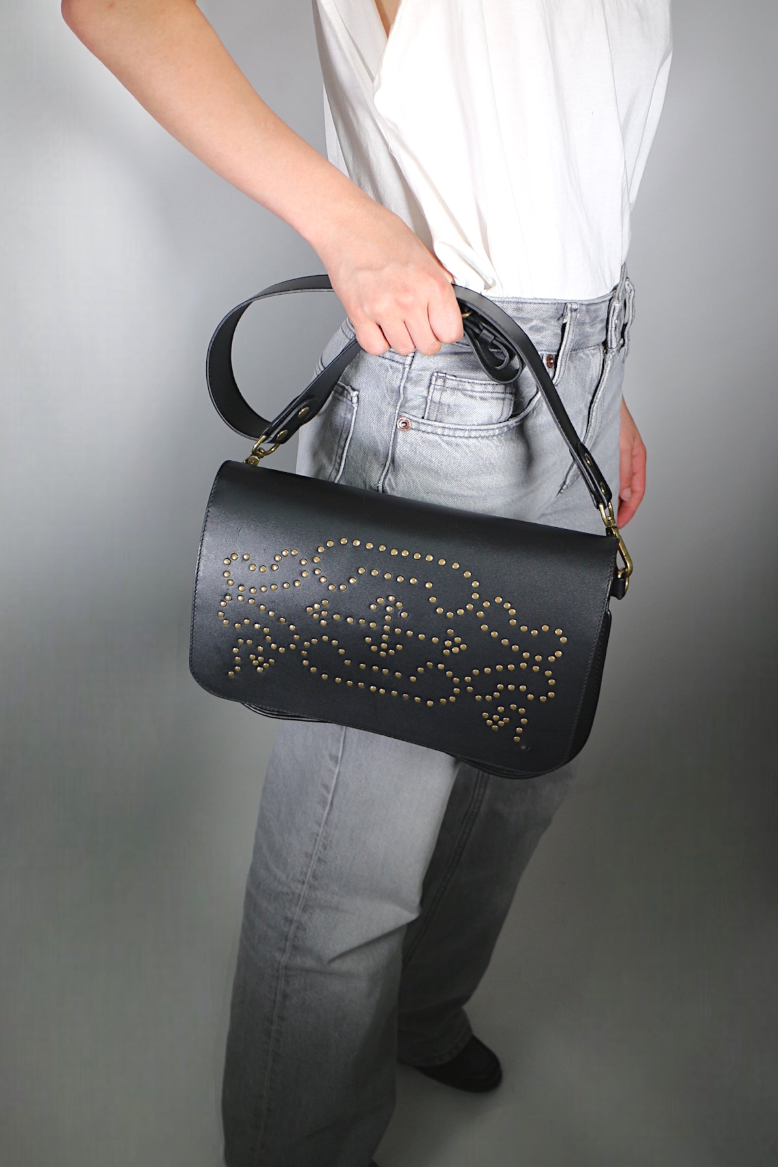 RABAT BABY SIDI BLACK LEATHER