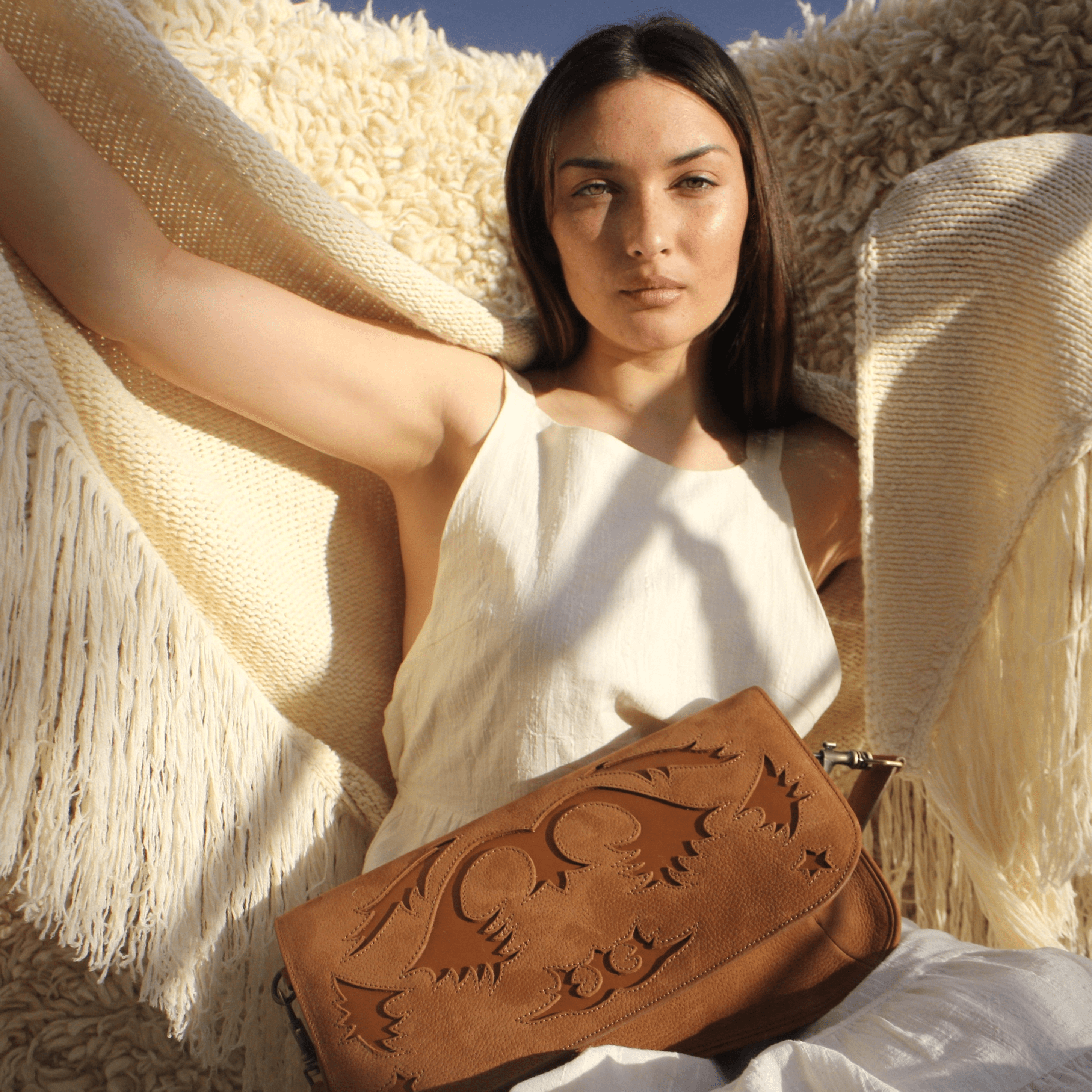 STAR RANCHO NUBUCK CAMEL BAG
