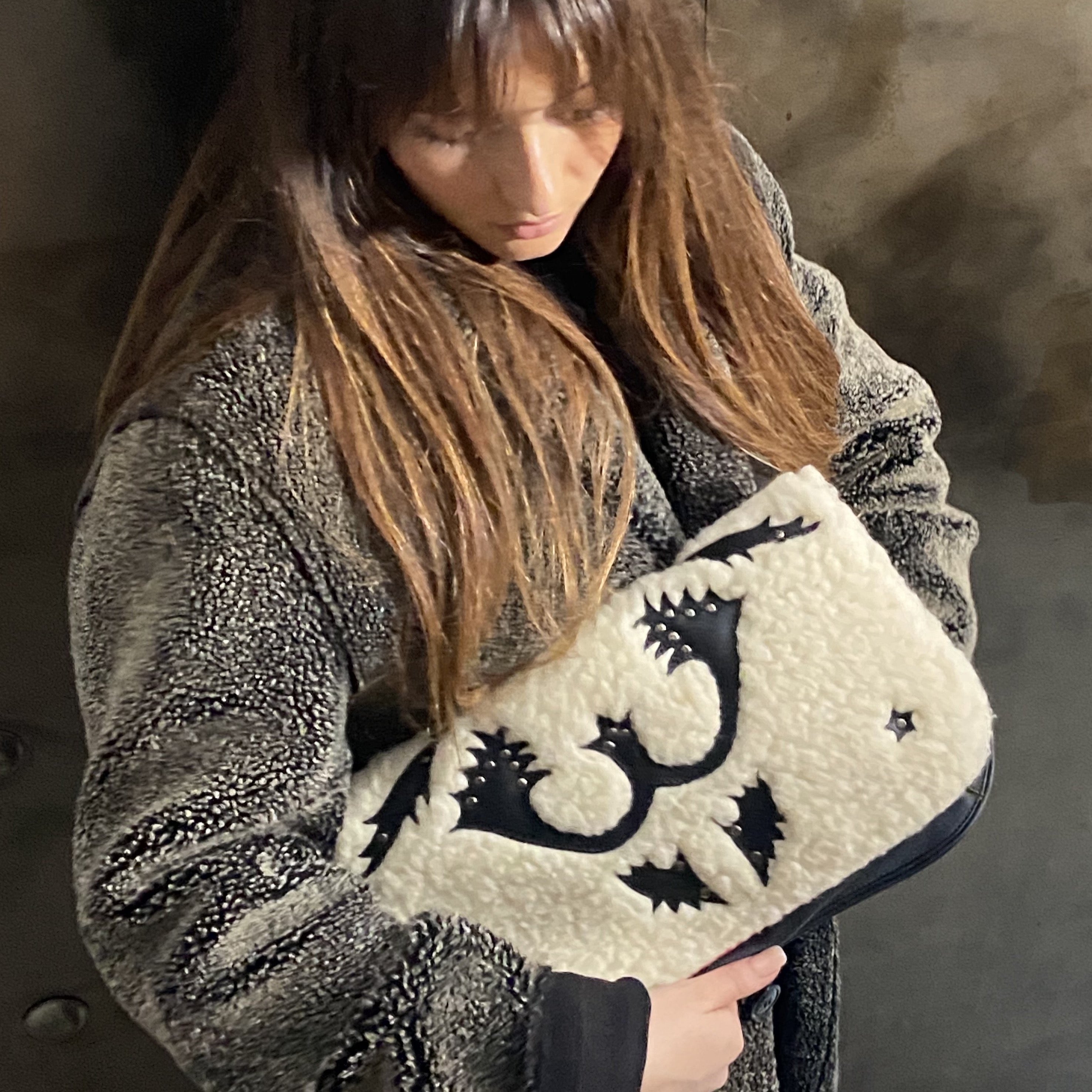 STAR RANCHO SHEEPSKIN BAG/BLACK