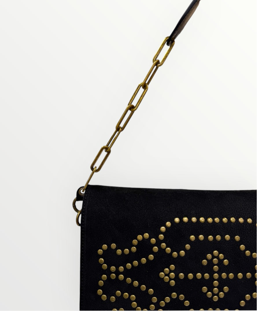 SHORT CHAIN ​​SHOULDER STRAP BLACK/ANTIC 
