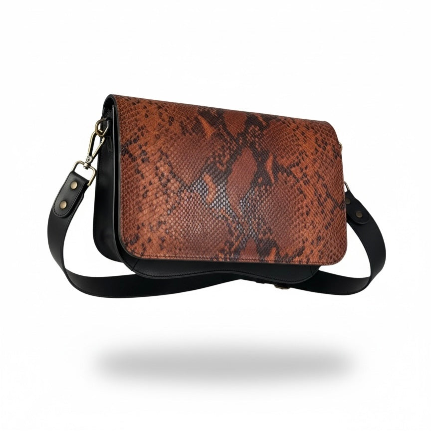 RABAT BABY PYTHON CUIVRÉ/NOIR