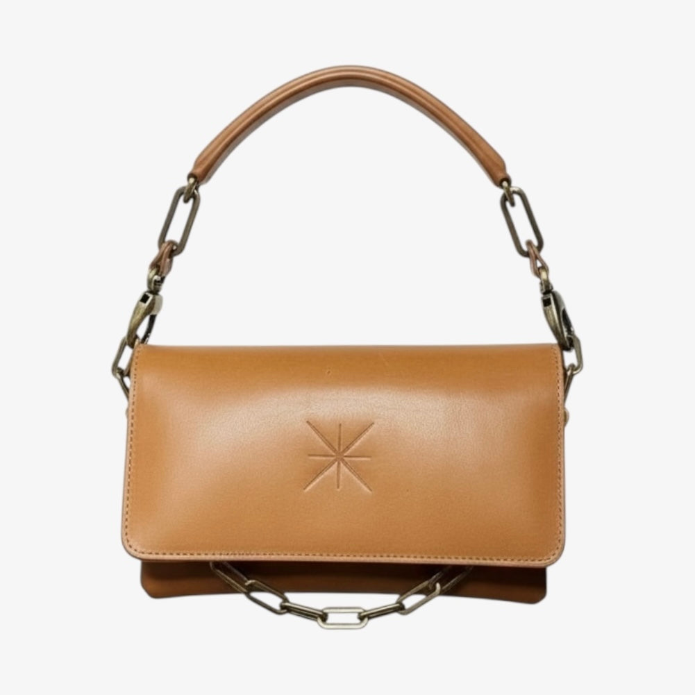 POCHETTE GEMMA CUIR CAMEL
