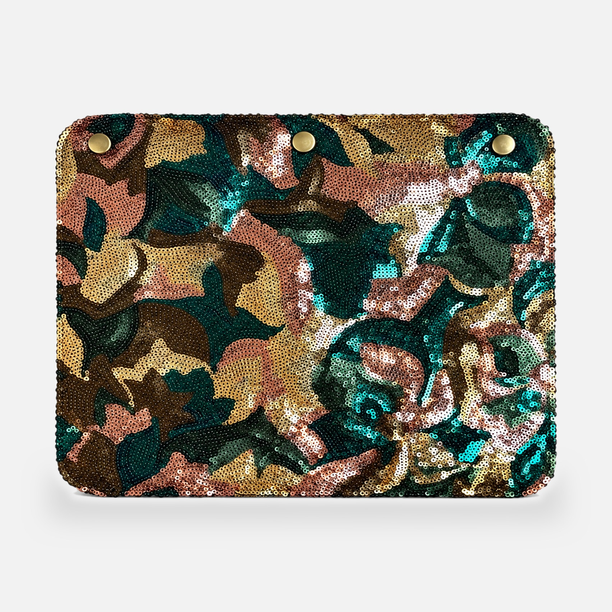 Rabat Gemma Clo en sequins vert, rose et doré, vu seul