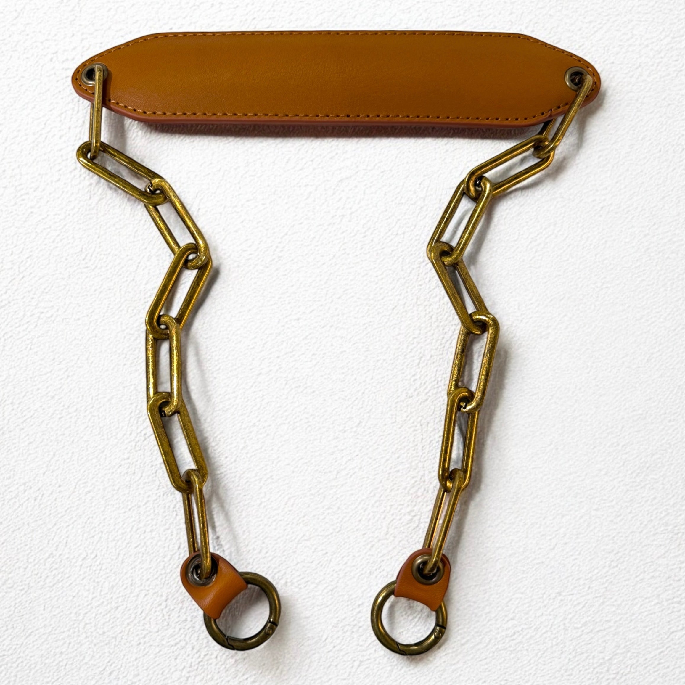 SHORT CHAIN ​​SHOULDER STRAP CAMEL/ANTIC 
