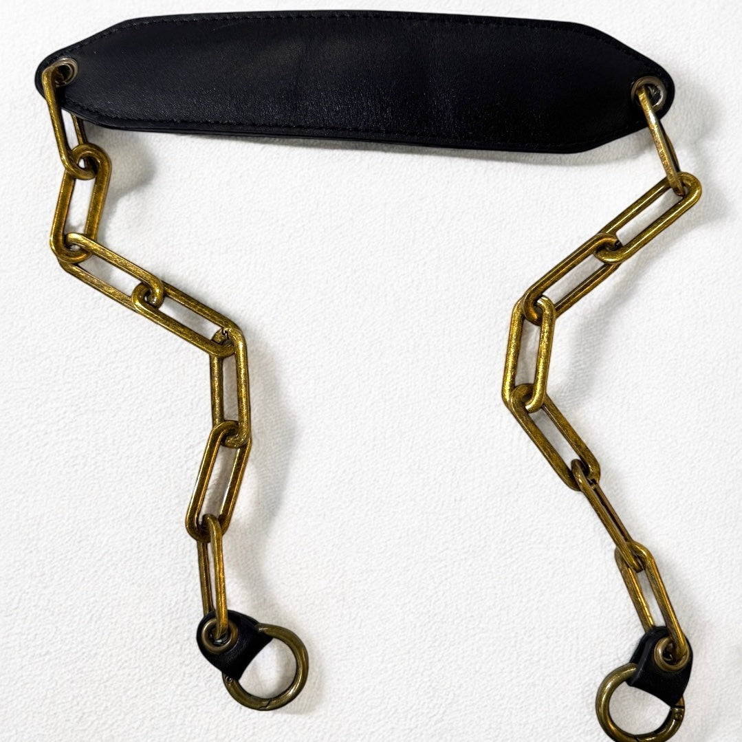 SHORT CHAIN ​​SHOULDER STRAP BLACK/ANTIC 