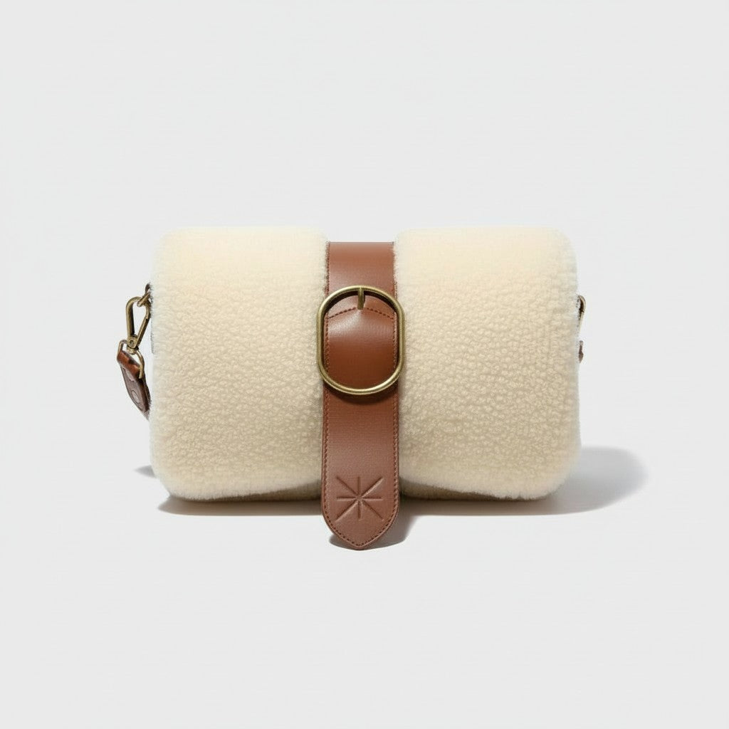 SAC THARA MOUTON MARRON GLACÉ